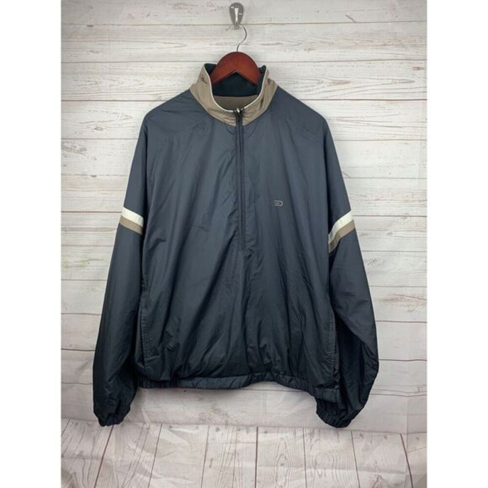 Dockers Golf 1/2 Zip Windbreaker Jacket Mens XL Extra‎ Large Black / Khaki